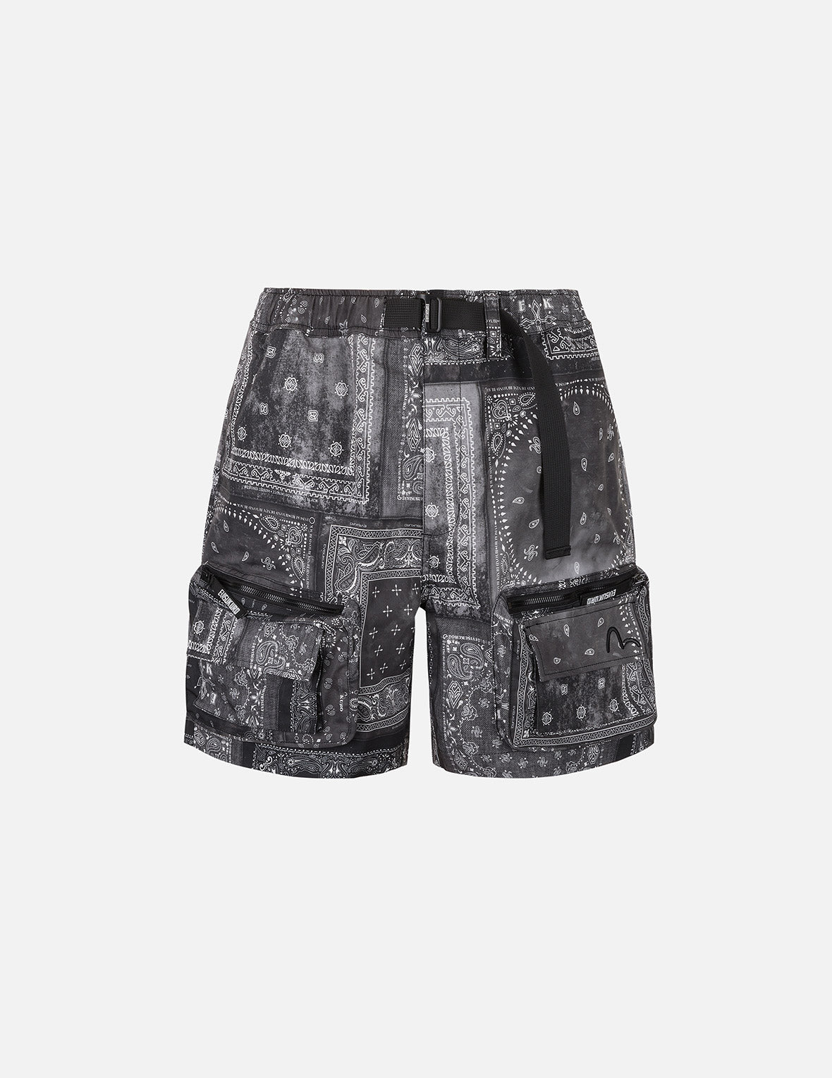 满地佩斯利印花宽版休闲工装短裤